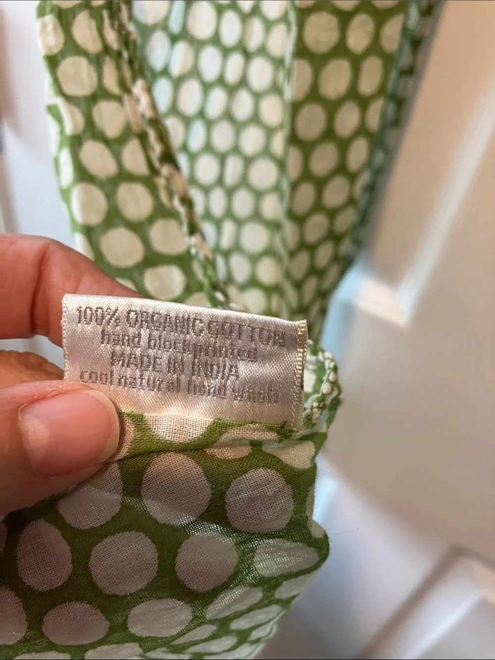 Lightweight Green Polka Dot Scarf halo & swan 100% cotton